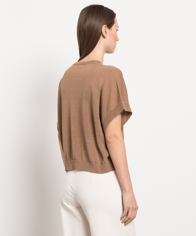 Brunello Cucinelli Коричневый джемпер с цепочкой мониль M1T136710 изображение 4