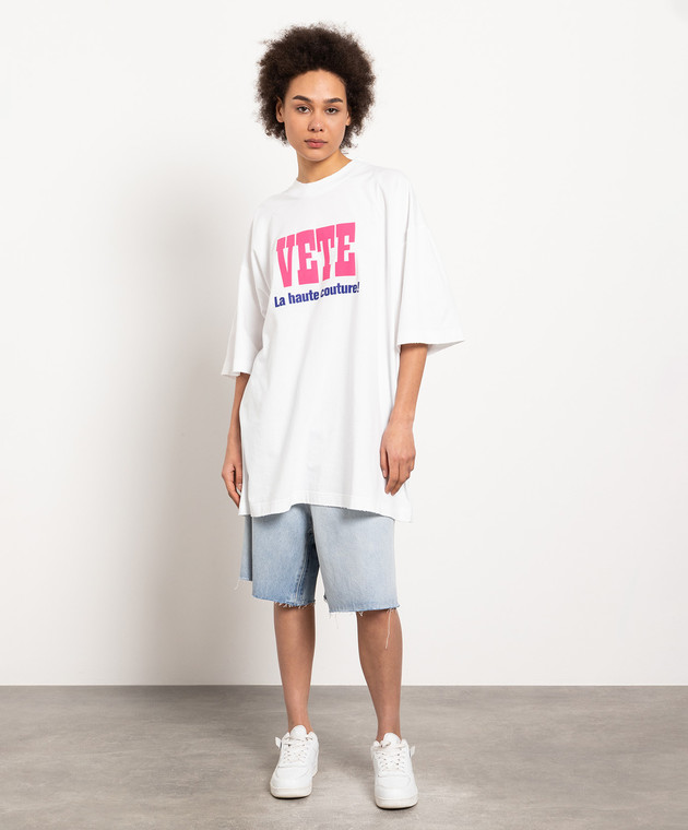 Vetements - White t-shirt with logo print UE63TR740WW - buy with