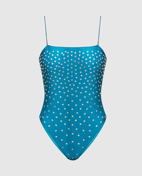Oseree Blue swimsuit with crystals GIS238GEM