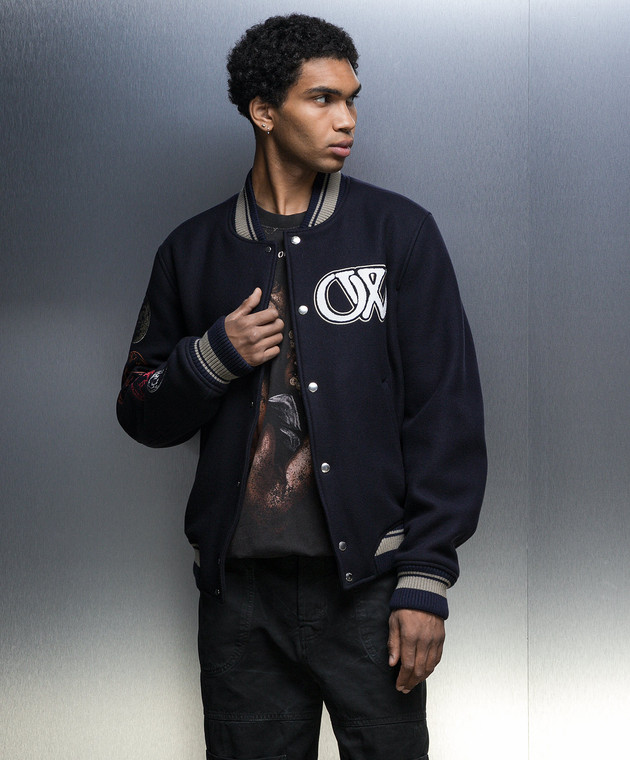 Off-White Men's Moon Phase Varsity Jacket