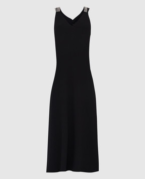 Brunello Cucinelli Шовкова сукня з ланцюжками MF906A4475
