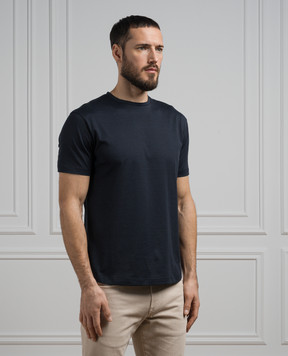 Loro Piana Синяя футболка с шелком FAF6128