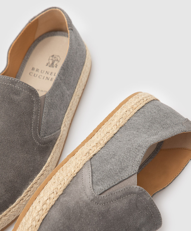 Brunello Cucinelli Серые комбинированные эспадрильи MZUCLGI837 изображение 5