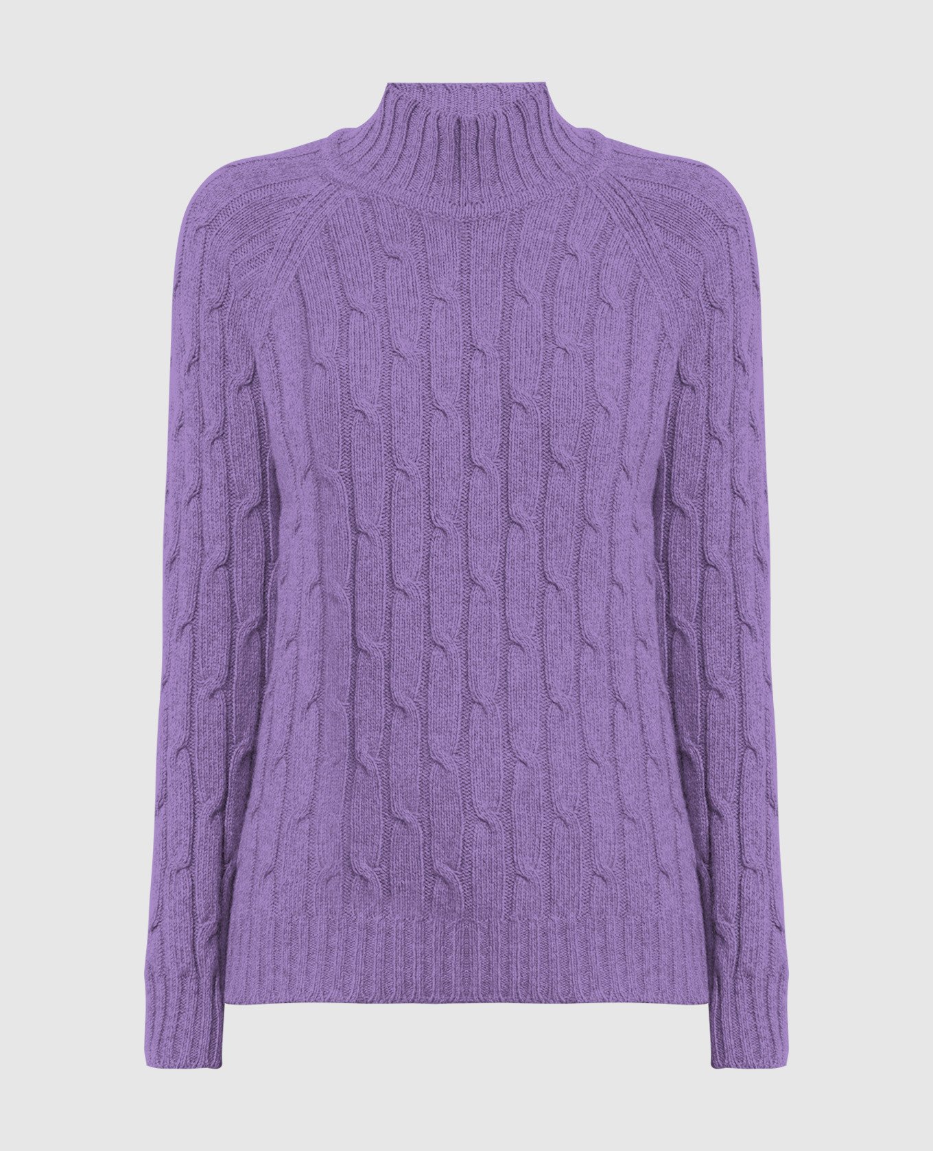Фиолетовый свитер из кашемира с фактурным узором