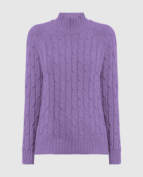 Babe Pay Pls Фіолетовий светр з кашеміра з фактурним візерунком MD9701305341TR