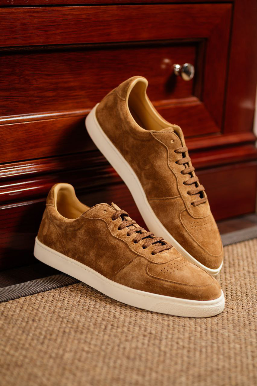 Brunello Cucinelli Коричневі замшеві кеди MZUSILN272 зображення 6