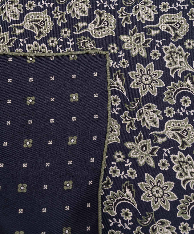 ISAIA Blue silk scarf-pache with a print FZOOO6FZ594 image 3