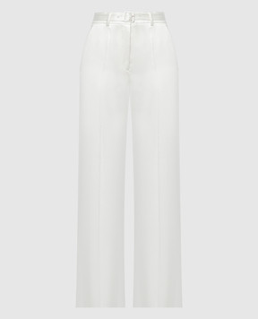 Gabriela Hearst Білі штани кльош Mabon із шовку 3242015S096