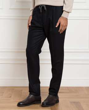 Brunello Cucinelli Чорні штани з вовни M038PE1740
