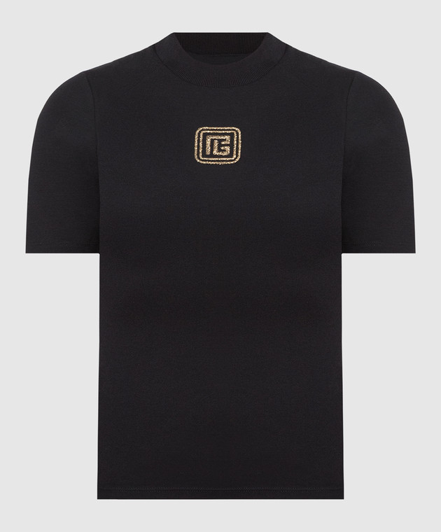 Balmain Retro black t-shirt with monogram BF1EF055BC49
