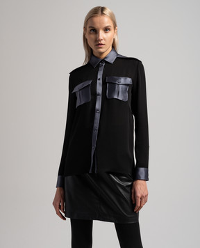 Tom Ford Черная комбинированная блуза из шелка CA2520FAX1097