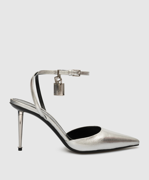 Tom Ford Silver leather slingbacks W2980LSP014S