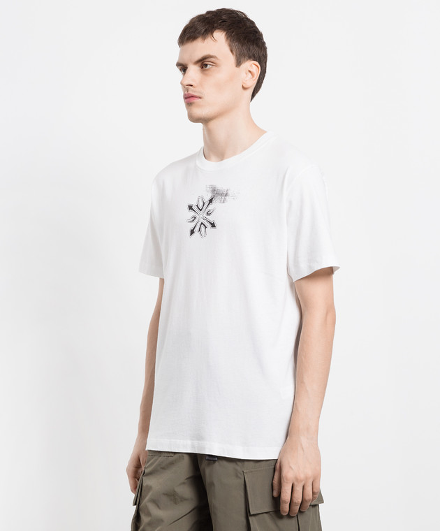 Off-White White Tribal Type T-shirt with contrast print OMAA027S22JER009 image 3