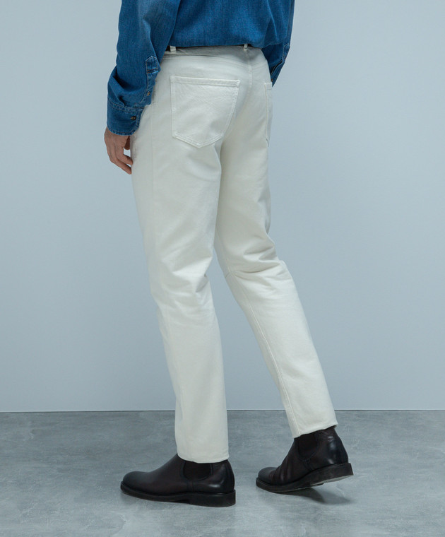 Brunello Cucinelli Бежевые джинсы с прорехами M262PX2340 изображение 4