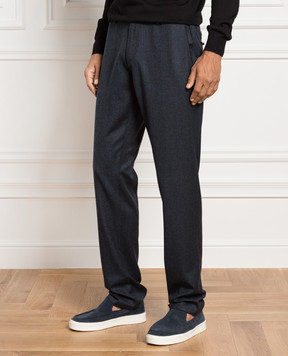 Canali Синие брюки из шерсти PR0125691678