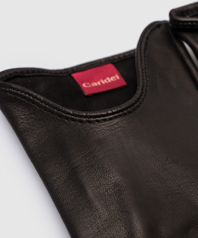 Caridei Черные кожаные перчатки 10720 изображение 3