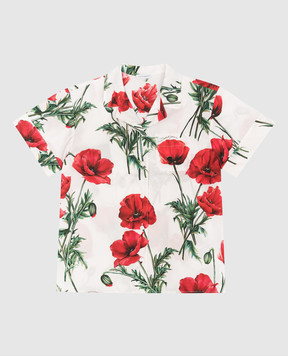 Dolce&Gabbana Дитяча біла сорочка з принтом Happy Garden L55S78HS5O1812