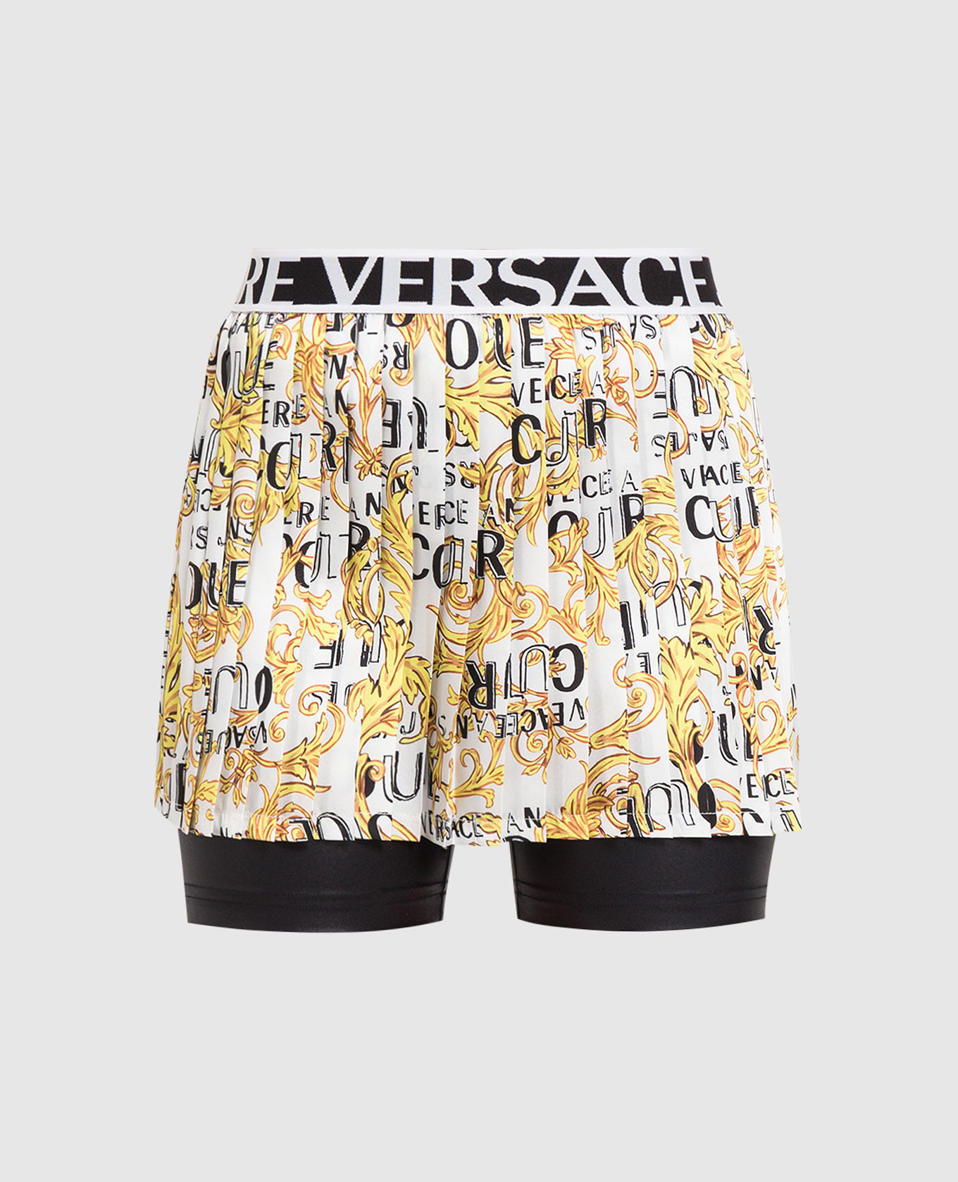 Skirt-shorts in Logo Couture print