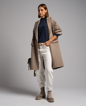 Brunello Cucinelli Синій джемпер з кашеміру з ланцюжком моніль M12186504