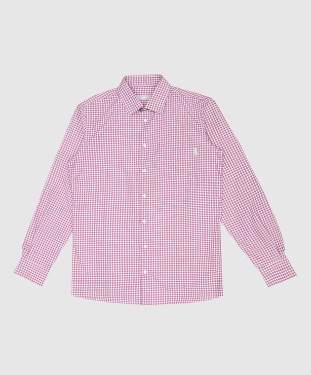 Stefano Ricci Children's purple checked shirt YC004473LJ1863