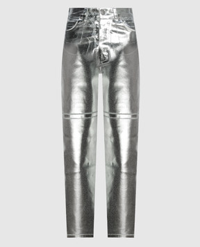 Maison Margiela MM6 Белые джинсы с эффектом металлик S62LB0141S30653