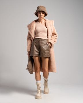 Max Mara Коричневые кожаные шорты Andorra ANDORRA