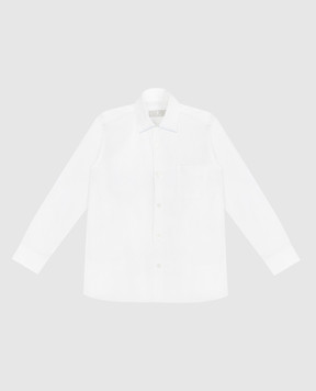 Stefano Ricci Детская белая рубашка с вышивкой монограммы логотипа YC003556M1450