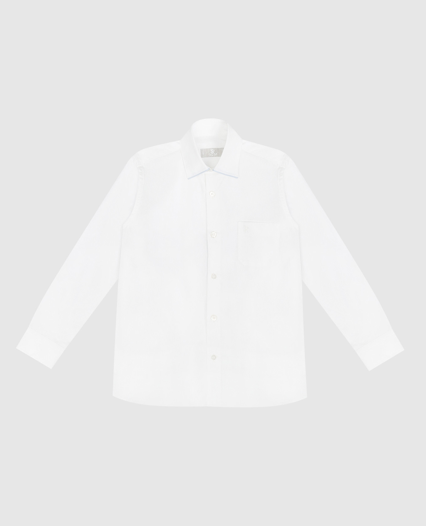 Детская белая рубашка с вышивкой монограммы логотипа