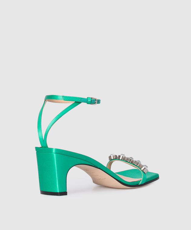 Sergio Rossi Green sandals with crystals A81090MFN174 image 3