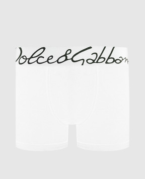 Dolce&Gabbana Белые трусы-боксеры с логотипом. M4F34JONP20