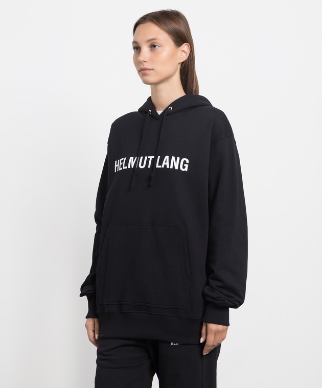 Helmut Lang Black hoodie with logo print L09HM521w image 3