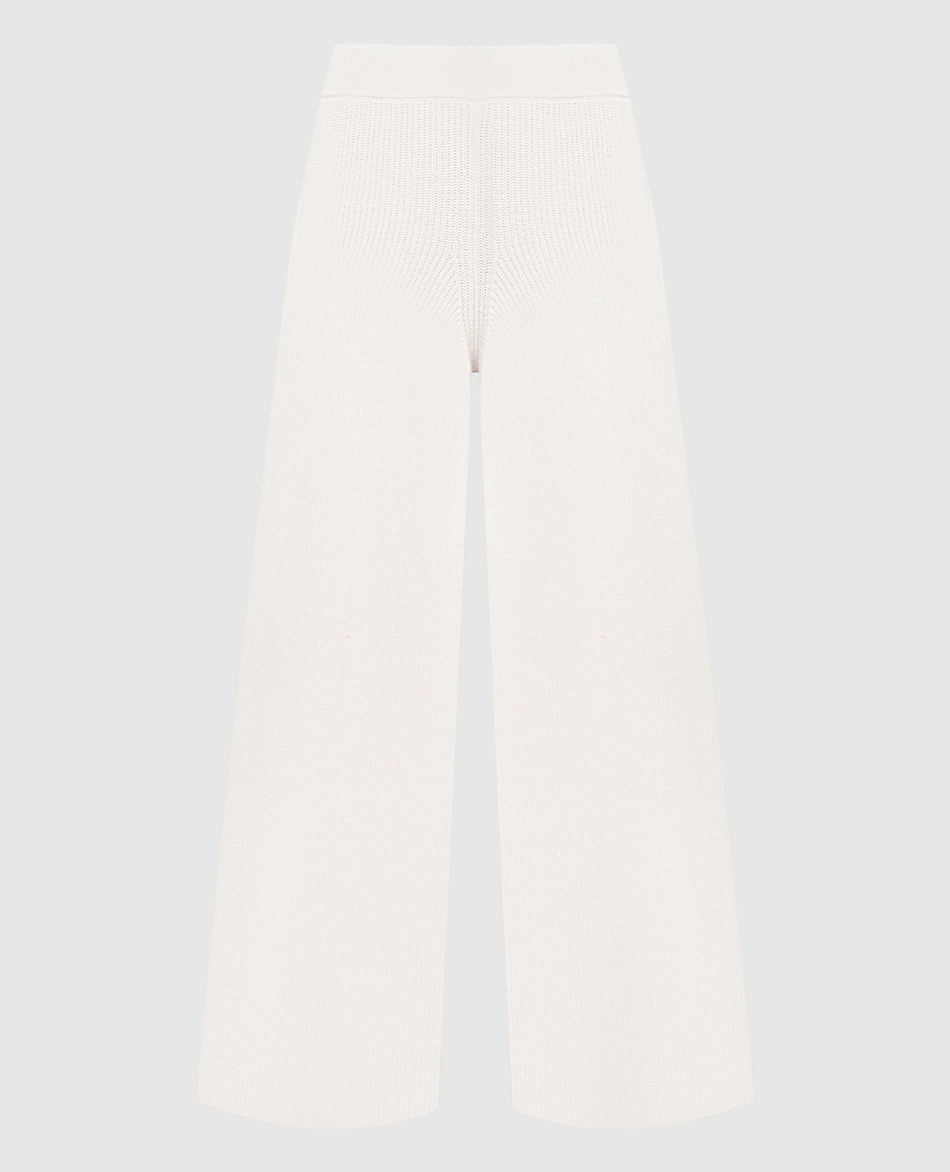 White wide trousers made of wool