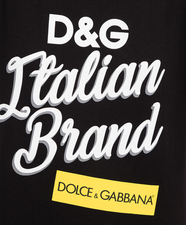Dolce&Gabbana Черная футболка с принтом F8H32ZHH7LU1 изображение 5