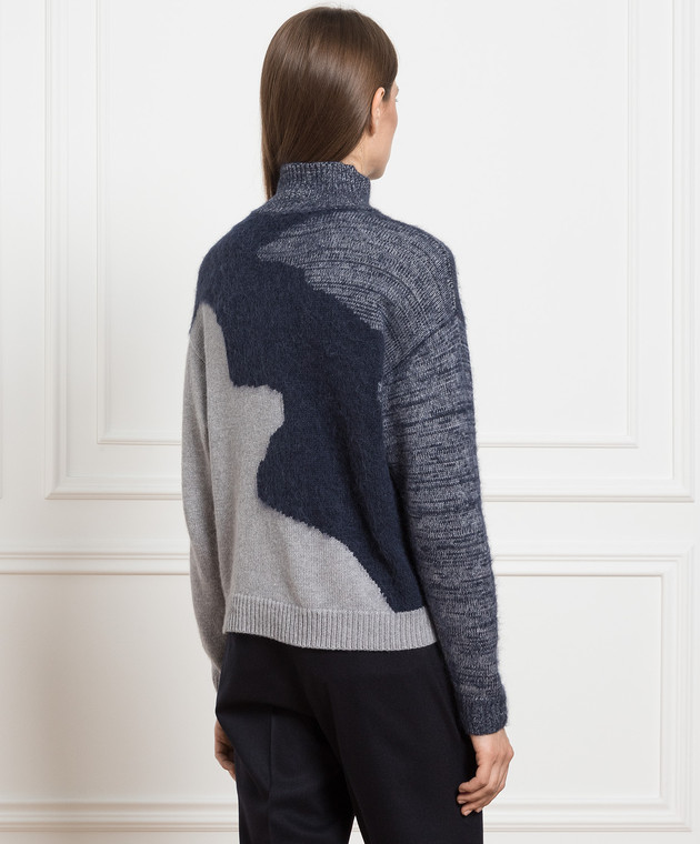 Peserico Blue sweater made of wool, silk and cashmere with a pattern S99065F059018X image 4