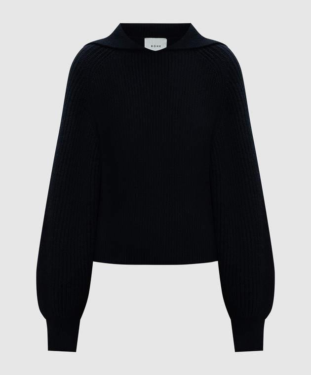 Rohe Black wool and cashmere ribbed sweater 40923114