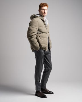 Brunello Cucinelli Сірий двосторонній пуховик MM4031944