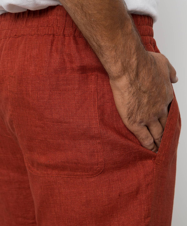 Loro Piana Теракотові штани з льону FAM1900 зображення 5