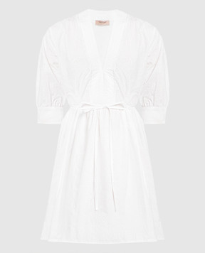 Twinset Белое платье с вышивкой 231TT2232