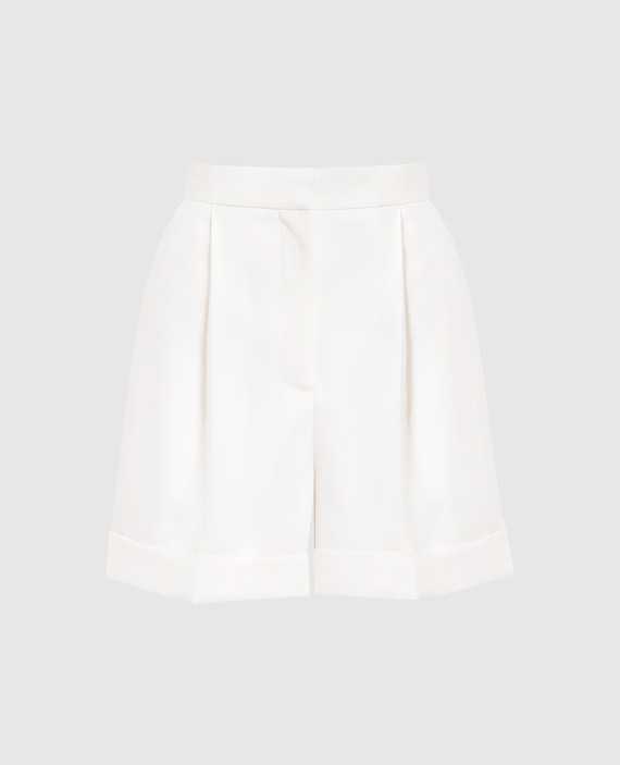 White wool shorts