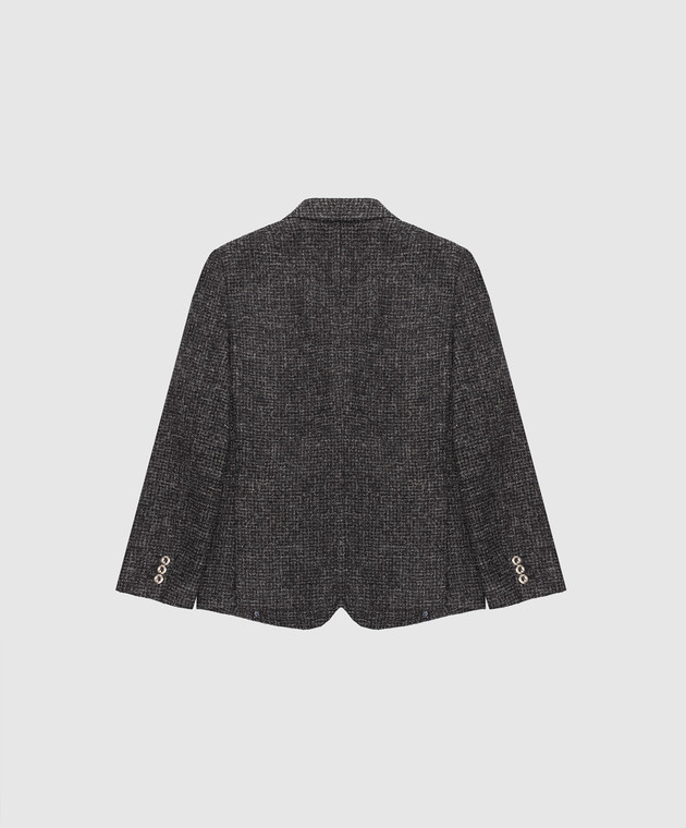 Stefano Ricci Children's dark gray patterned wool blazer Y1RSGD2200WPC01A image 2