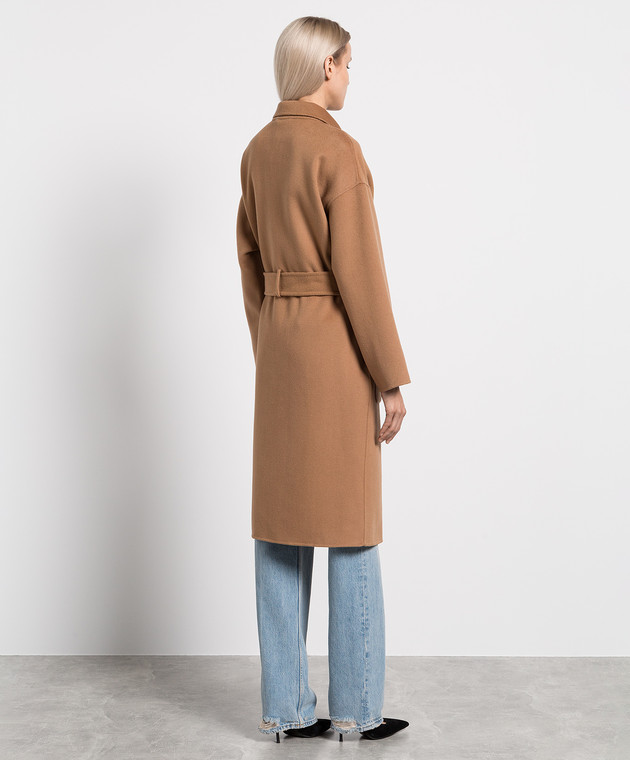 Anine Bing Brown double breasted Dylan coat in wool and cashmere