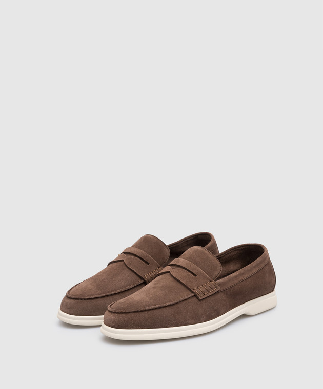 Canali Brown suede slippers RX00787161213 image 2