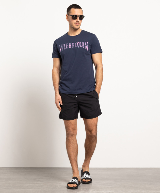 Vilebrequin Синяя футболка Thom с принтом логотипа THOC3P11 изображение 2