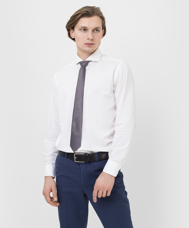 Canali Сірий шовковий краватку у візерунок HJ0346089 зображення 2