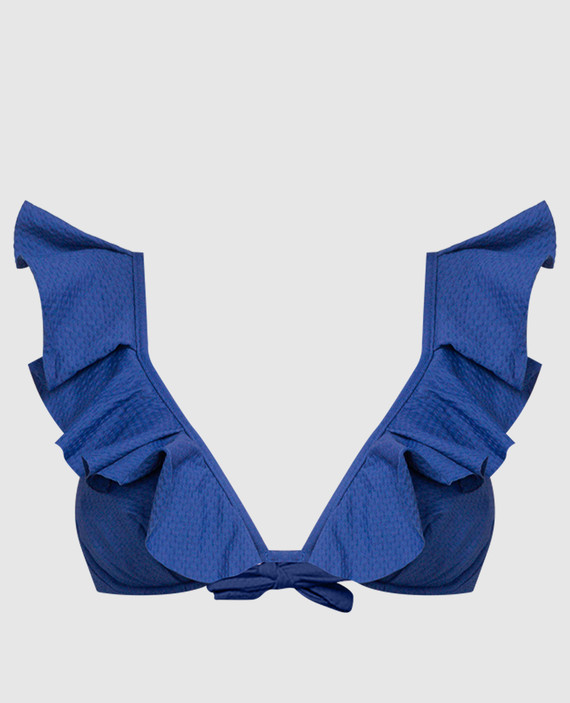 Blue bodice from PLUMETIS swimsuit with ruffles