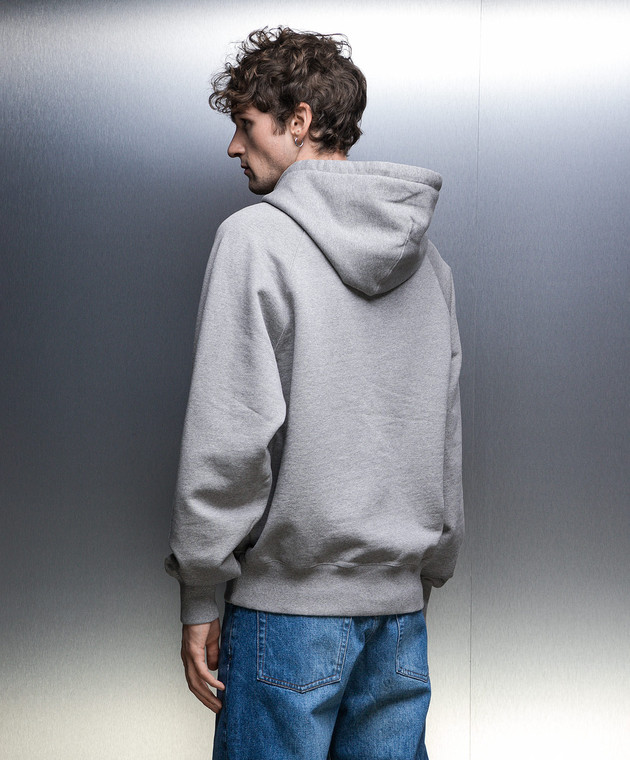 Ami Paris Серые худи с логотипом BFUSW205747 изображение 4