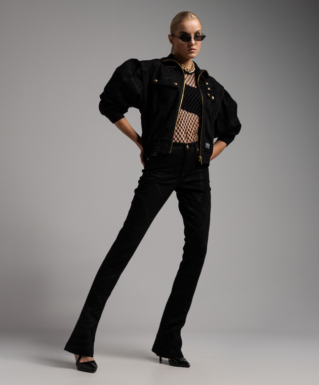 Versace Jeans Couture Black flared jeans with a Necklace print 75HAB502DS010L54 image 2