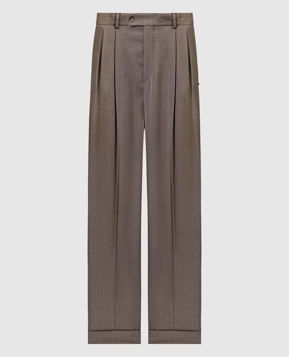 FERITO brown wool pants