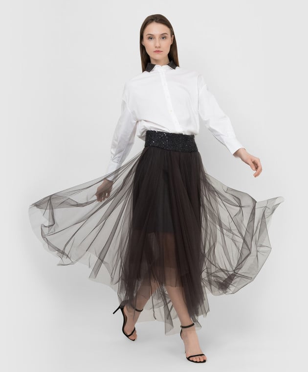 Brunello cucinelli tulle top skirt