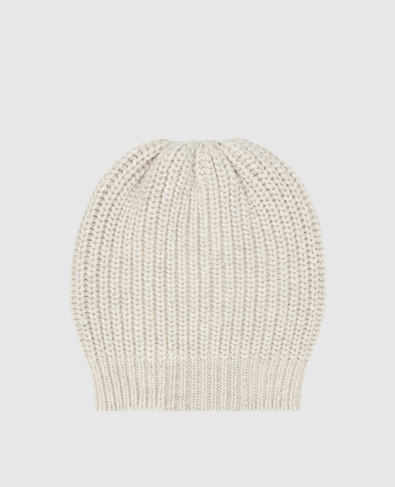 Светло-серая шапка из кашемира и шелка